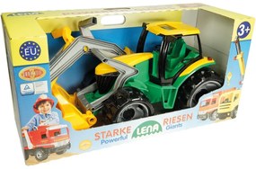 Tractor Lena, cu lamă și excavator, 65 cm, verde-galben