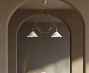 Candelabru 2 brate din alama si abajur ceramic Zefira