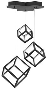 Lustra cu 3 pendule LED design modern geometric GABBIA negru NVL-9818231