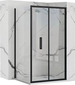 Cabina de dus dreptunghiulara cu usa pliabila Rea Rapid Fold 80x90 negru