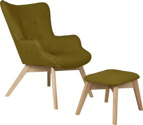 Fotoliu cu taburet verde Niko – Ropez