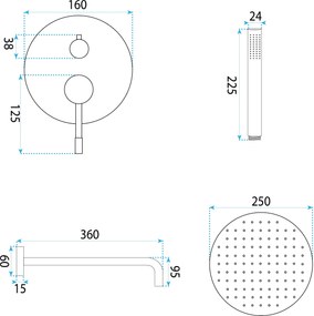 Set de dus incastrat Rea Lungo Diamond Chrome   + BOX