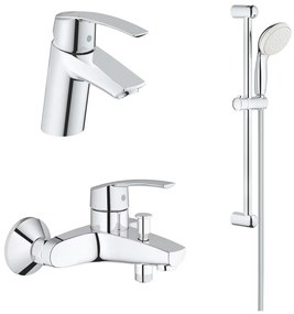 Pachet baterie lavoar si baterie cada Grohe Start plus set dus Grohe Tempesta 100