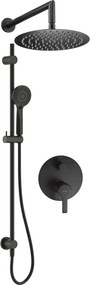 🚿 Set de duș încastrat ARNIKA, cu bară glisantă și pălărie de duș, finisaj nero – Cod NAC_N6QP