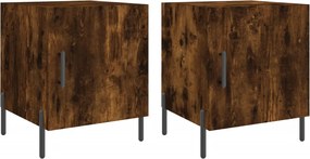 vidaXL Noptiere, 2 buc., stejar fumuriu, 40x40x50 cm, lemn compozit