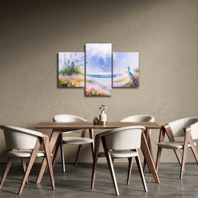 Tablou - Plaja romantică, pictură în ulei (90x60 cm)