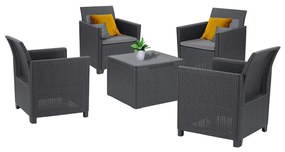 Set de mobilier de grădină Claire II cu 4 locuri, grafit