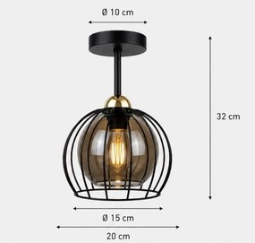 Lustră aplicată SOLO BLACK 1xE27/60W/230V neagră/aurie