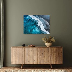 Tablou pe sticlă - Valuri pe mare (70x50 cm)