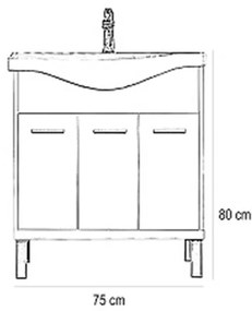 Mobilier complet de baie Nerva 75 alb