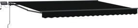 vidaXL Cadru manual de marchiză cu LED-uri Negru 4 × 3,5 m