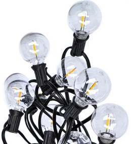 Brilagi - Ghirlandă LED decorativă pentru exterior, 25 x E12, 20 m, negru, IP44, alb cald