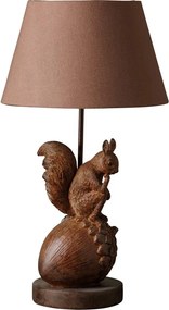 Lampa de masa, din polirasina, cu abajur din in, Squirrel