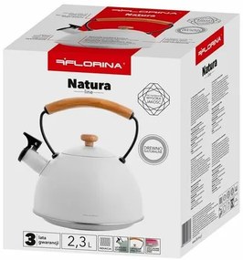 Ceainic din inox Florina Natura Line 2,3 l, alb