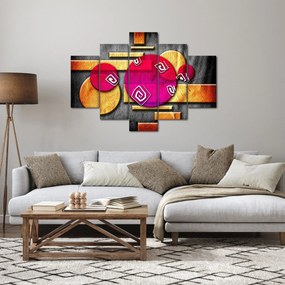 Tablou abstract cu simboluri istorice (150x105 cm)