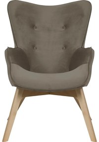 Fotoliu maro deschis cu tapițerie din catifea Niko – Ropez