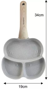 Tigaie cu 3 compartimente Klausberg KB 7824, 19 cm, Finisaj marmura, Inductie, Gri