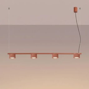Sollux SL.2699 - Lustru suspendat pe cablu AURA 4xGX53/10W/230V roșu