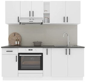 Set Bucatarie Karo V11, Alb, Blat Thermo 28 mm, L 200 cm