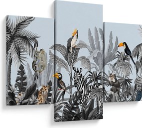 Tablou - Animale în pădurea tropicală (90x60 cm)