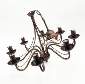 Candelabru cu lanț ANTON 8xE14/60W/230V bronz