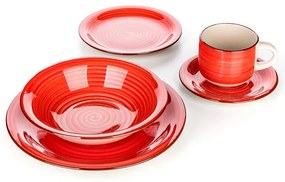 Set de masă ceramic SPIRAL RED 30 piese