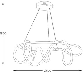 Lustră LED pe cablu Zuma Line 20006PL-BK BALBO LED/58W/230V 3000/4000/6000K