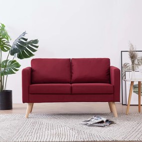 Canapea cu 2 locuri, roșu, material textil