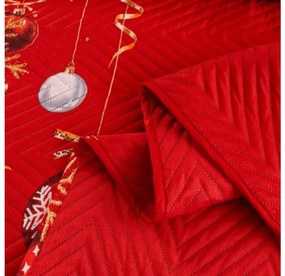 Cuvertura de pat WHITE SNOWMAN, rosu Dimensiune: 220 x 240 cm