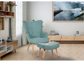 Fotoliu cu taburet BLUE2, turcoaz