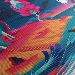 Tablou - Prinț și prințesa cu dragon (90x60 cm)