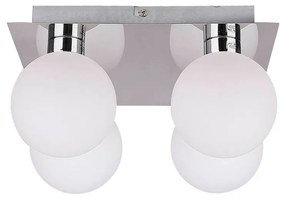 Plafonieră argintie cu abajur din sticlă 25x25 cm Oden – Candellux Lighting