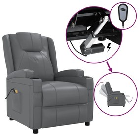 3073798 vidaXL Fotoliu de masaj electric, antracit, piele ecologică