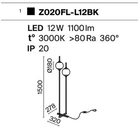 Lampadar LED, Lampa de podea moderna The Sixth Sense
