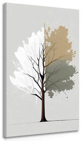 Tablou copac minimalist tricolor