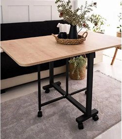 Masa Bucatarie pliabila cu roti Homs Nuc 120 x 80 x 74 cm