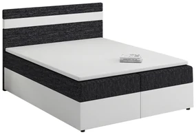 Pat matrimonial Boxspring 180x200 cm Mimosa (cu saltea și somieră) (alb + negru). 1007818