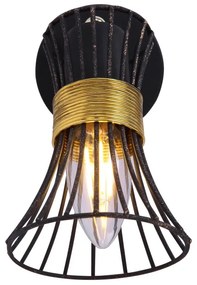 Aplica de perete metalica negru-aurie PURRA 54814-1 GL
