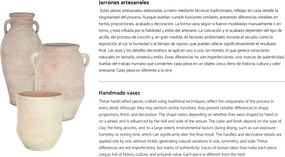 Vas decorativ amforă din teracotă artizanală, finisaj craft brut alb-crem, cu 4 anse, 54×54×100 cm, „Jerba"
