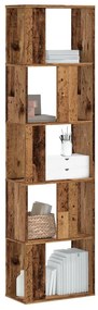 vidaXL Bibliotecă cu 5 niveluri lemn vechi 45x23,5x162,5 cm lemn