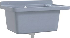 vidaXL Chiuvetă lavoar pentru montare pe perete gri 60x40x28 cm rășină