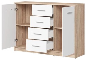 Comodă Nepo Plus 6 (stejar sonoma + alb) . 1098302