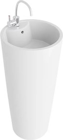 Lavoar freestanding Rune Jera rotund 40 cm alb lucios