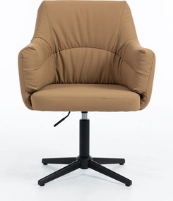 HR840CROSS Scaun Caramel Piele Ecologica Premium Soft cu Bază Neagră