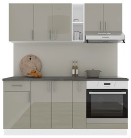 Set haaus V9, Gri Lucios/Alb, MDF, Blat Thermo 28 mm, L 180 cm
