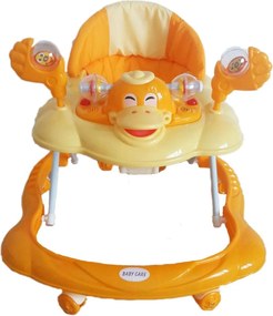 Premergator Reglabil in 3 Trepte Baby Care™ , Ratusca, Pliabil, 8 Roti,Cu Melodii, Galben