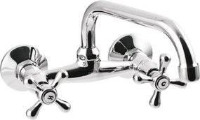 Baterie lavoar dubla comanda Invena Roma crom lucios pipa 25 cm