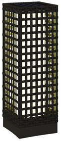 Outsunny Lampă de exterior cu panou solar, activare automată, 8 ore de funcționare, imitație de ratan, oțel, 15,5 x 15,5 x 46 cm, Negru | Aosom Romania