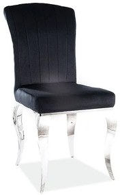 Scaun Prince velvet negru - H100 cm