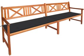 Banca de gradina cu perne, 240 cm, lemn masiv de acacia 1, Antracit, 120 x 50 x 4 cm, Antracit